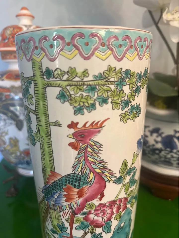 Large Scroll Vase. China. Early 20th century, Birds & Cherry image indicator(2)
