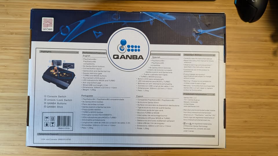 Qanba Arcade Joystick (Fight Stick) Drone PS5/4/3/PC - photo 2