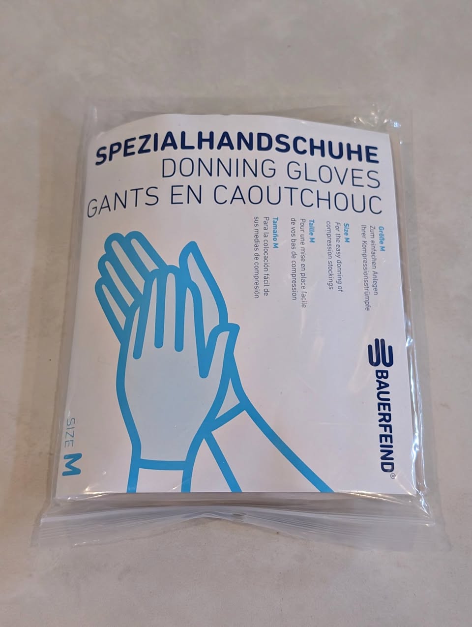 New Bauerfeind VenoTrain rubber donning gloves