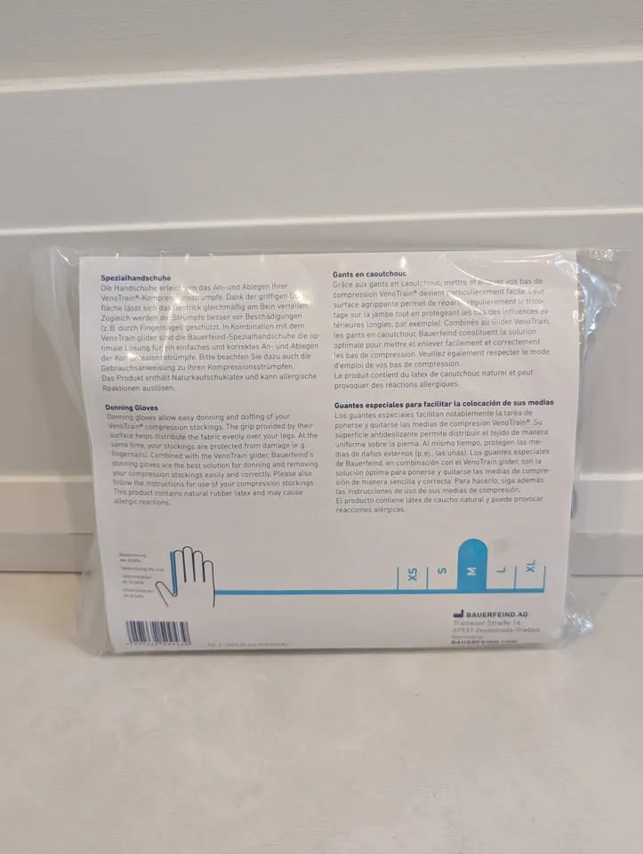New Bauerfeind VenoTrain rubber donning gloves image indicator(4)