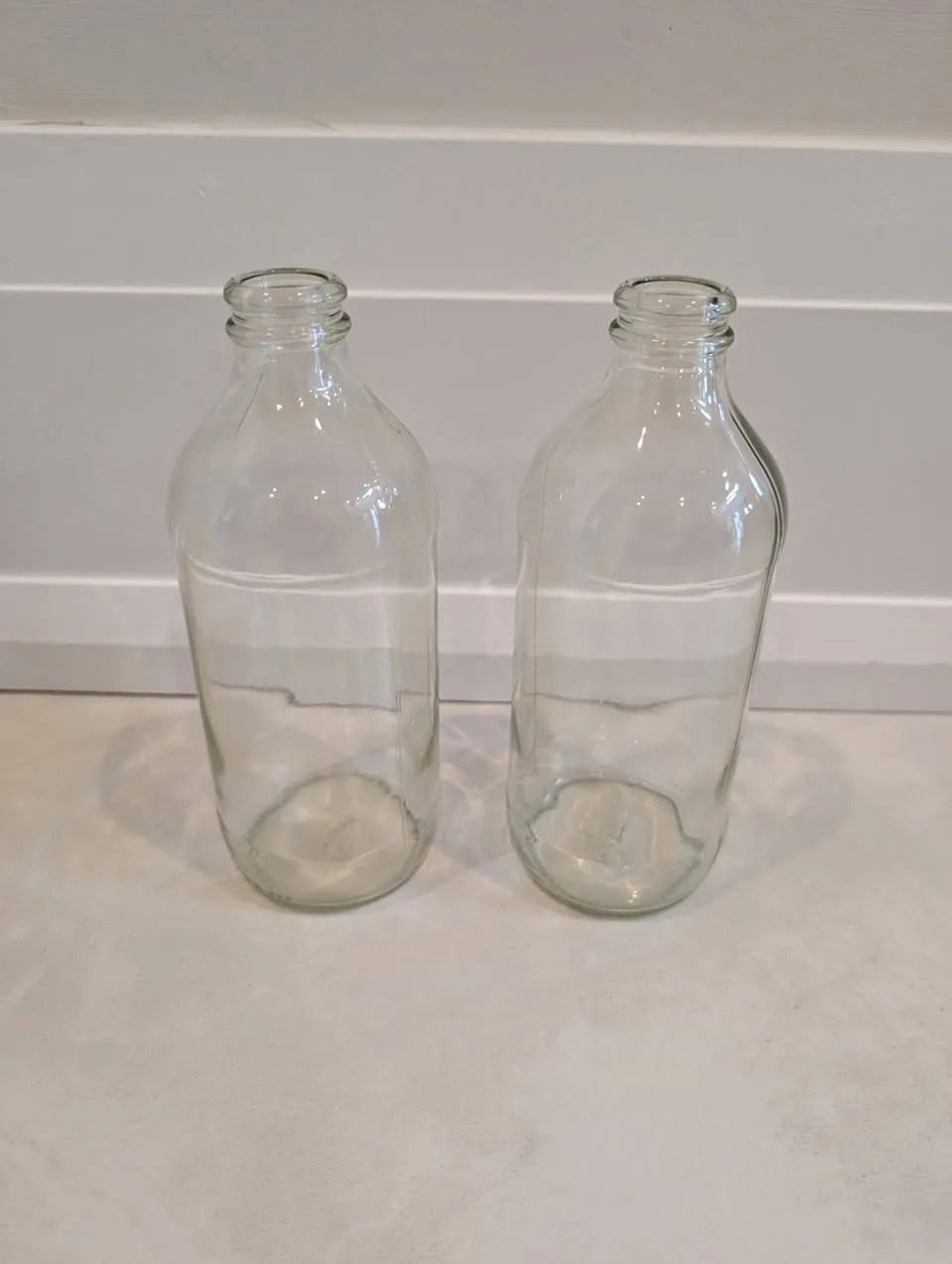 Two smaller clear glass vases thumbnail