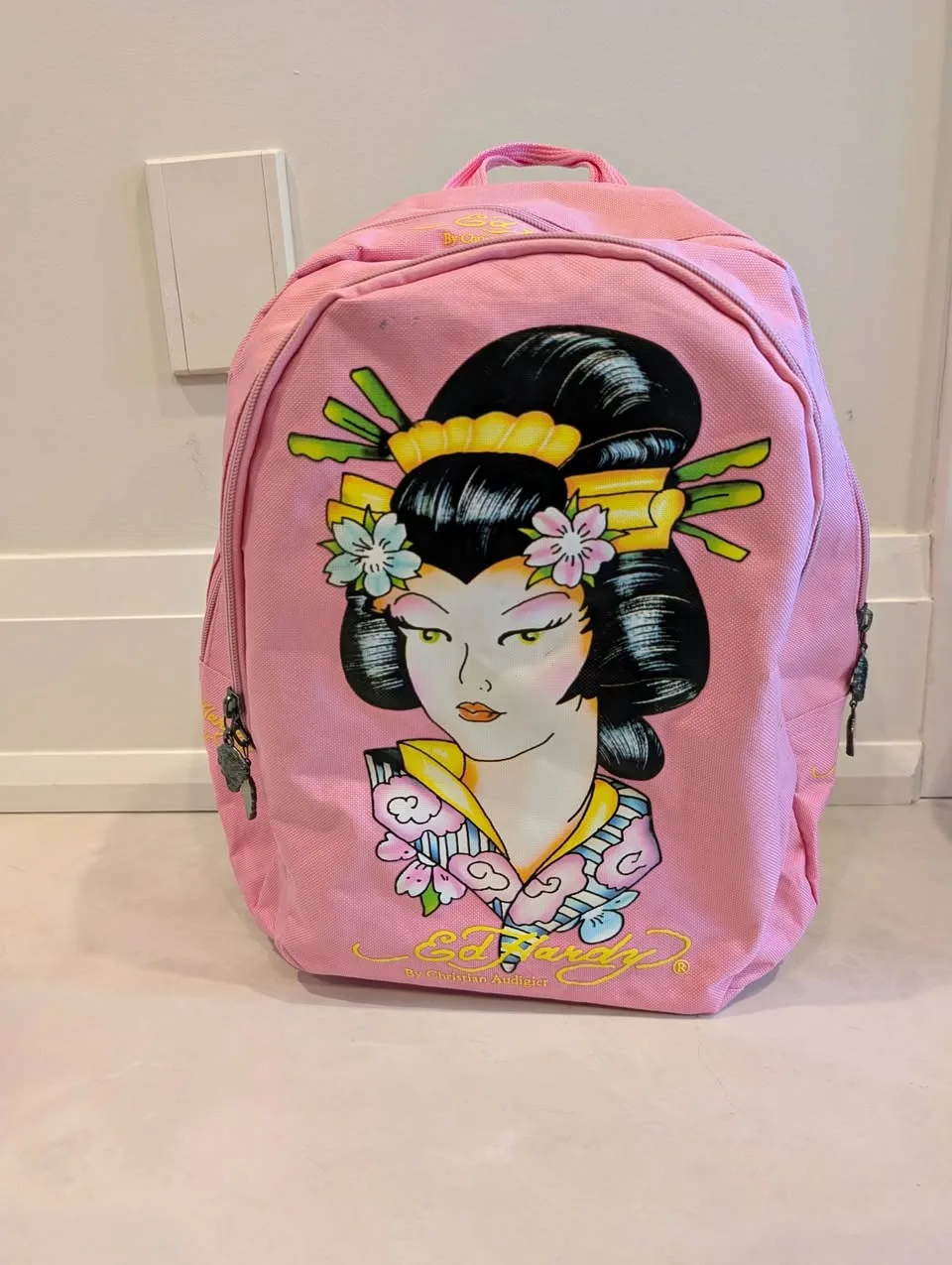 Ed Hardy Pink Geisha Backpack thumbnail