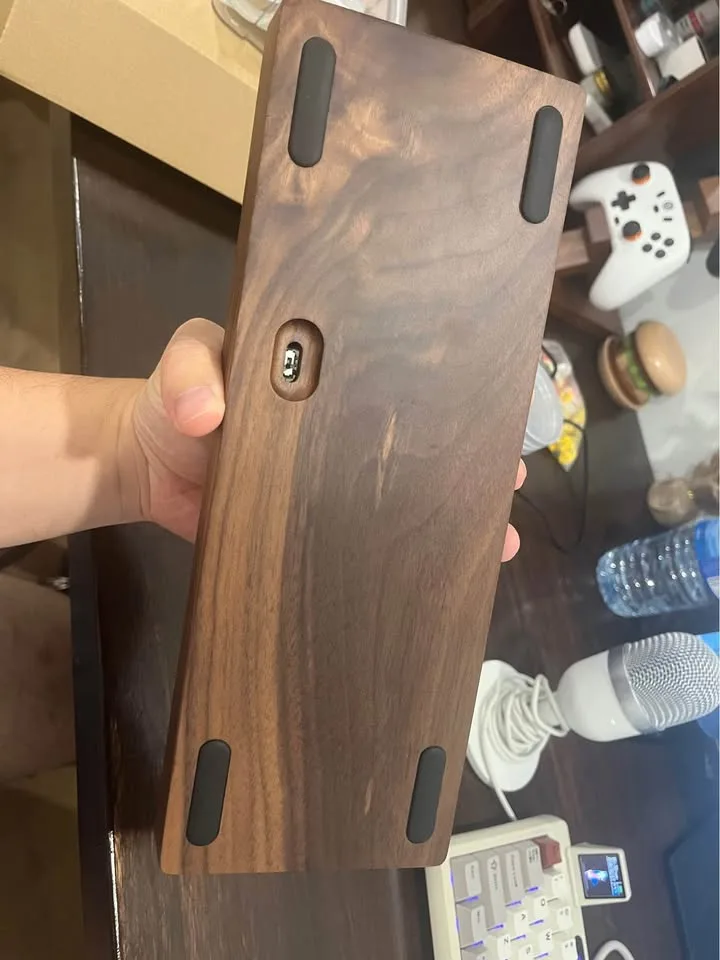 Hot-swappable wooden keyboard wireless/wired 3 mode image indicator(2)