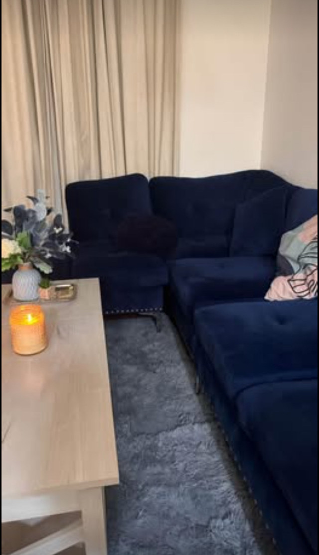 Luxurious Royal Blue Velvet Sectional Sofa- Excelle - photo 4