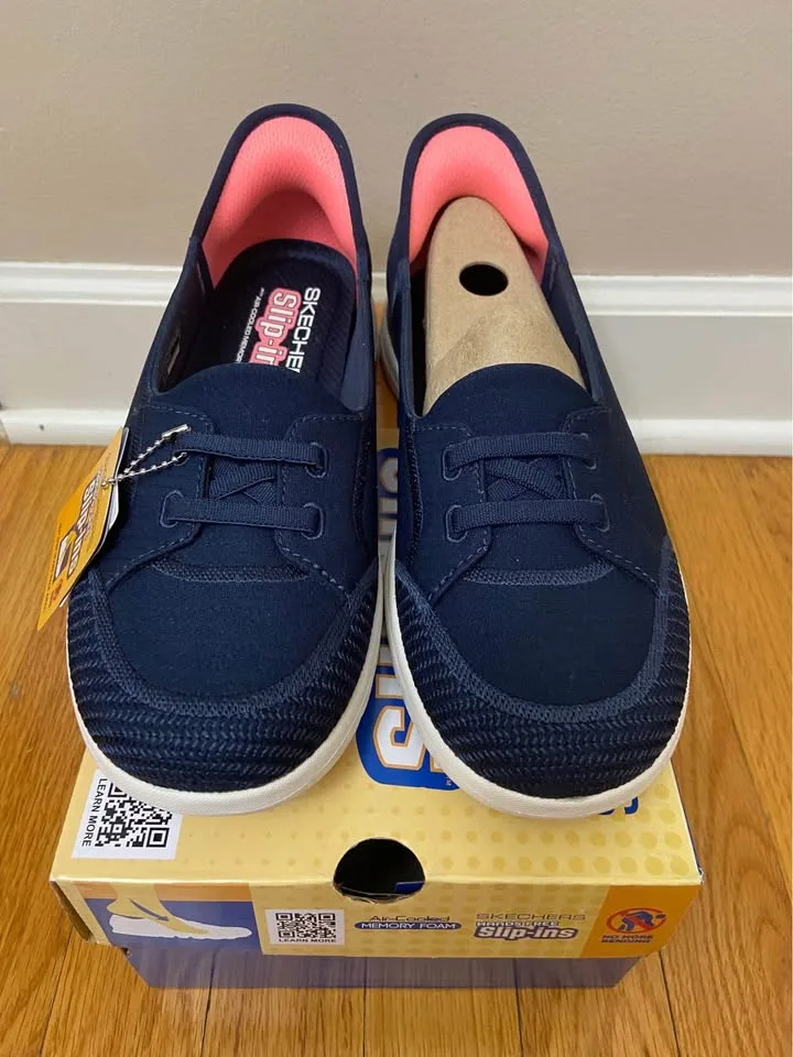 Women’s Skechers On-the-Go Flex Slip-ins, Navy/Pink, 8.5 *NIB! image indicator(2)