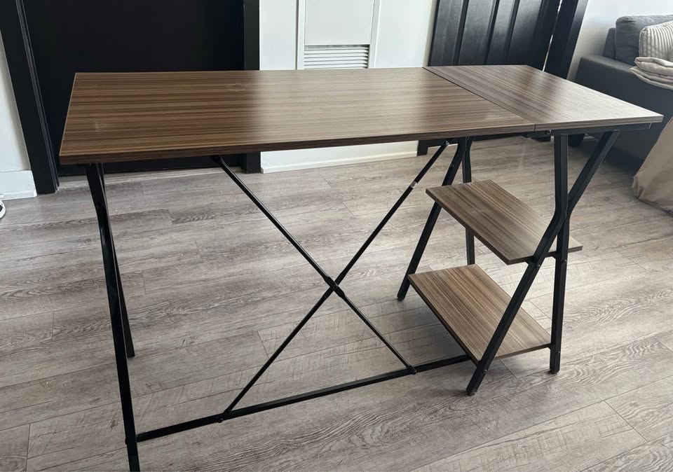 Office/Study Desk - 47.2" Reversible with 2 Shelves - photo 3