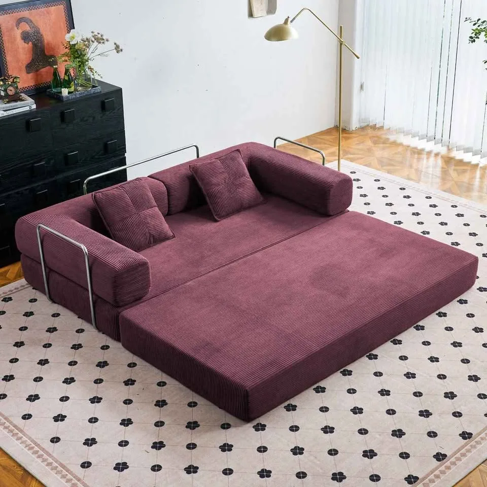 King Size Convertible Sofa Bed with 2 Pillows image indicator(3)