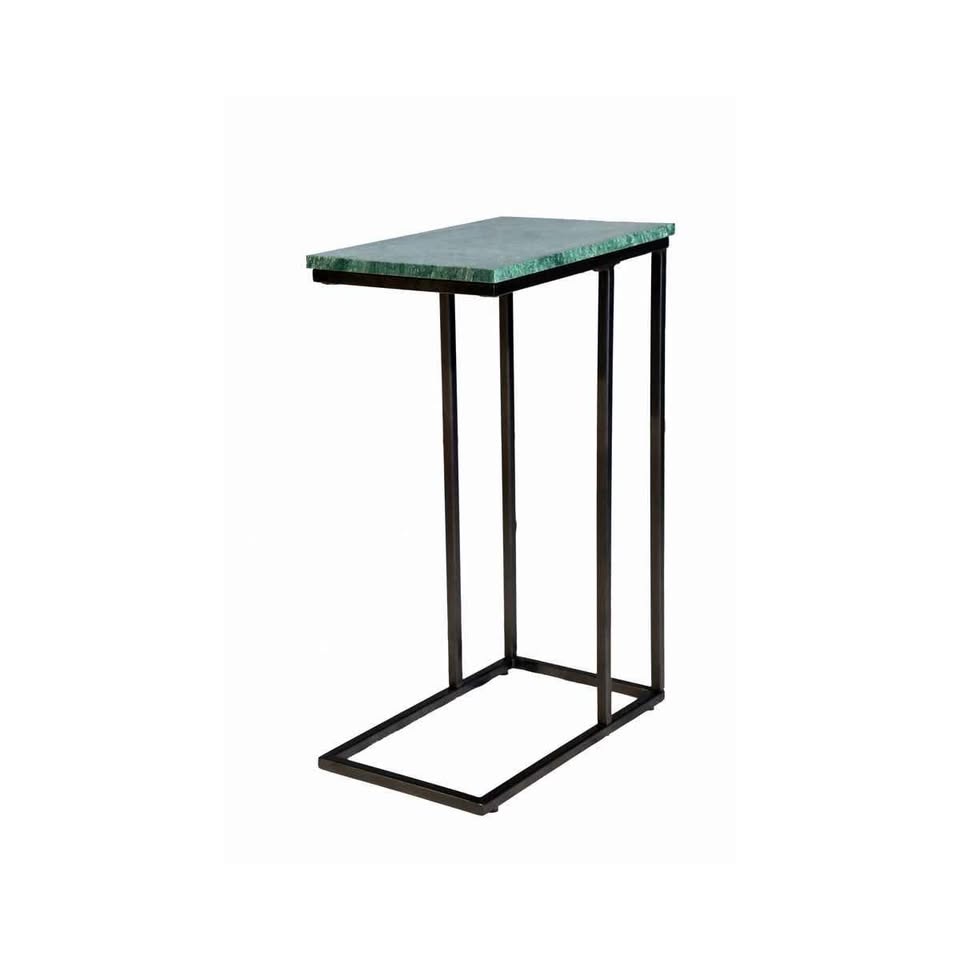 Marble C-Shaped Table with Metal Frame - 24" H - photo 2
