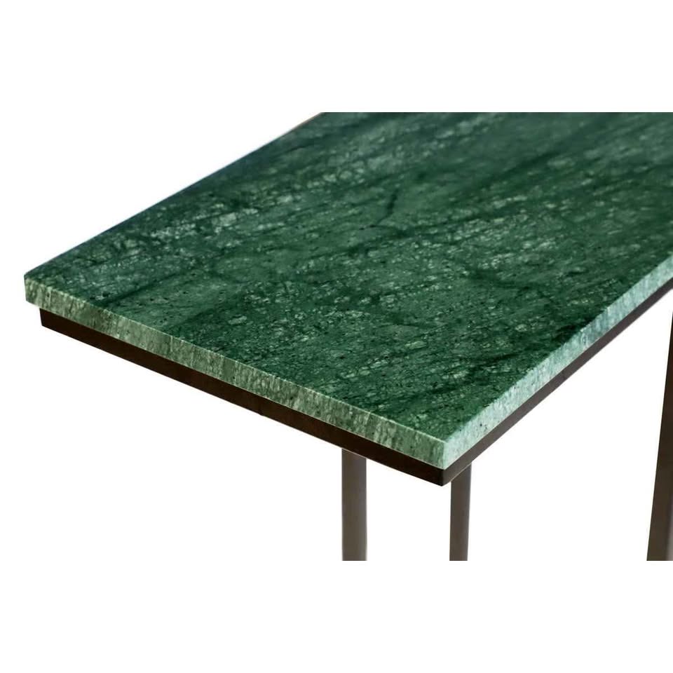 Marble C-Shaped Table with Metal Frame - 24" H - photo 3