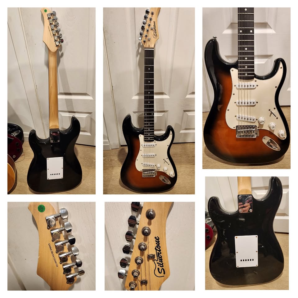 $220 Silvertone Strat Electric Guitar - Sunburst