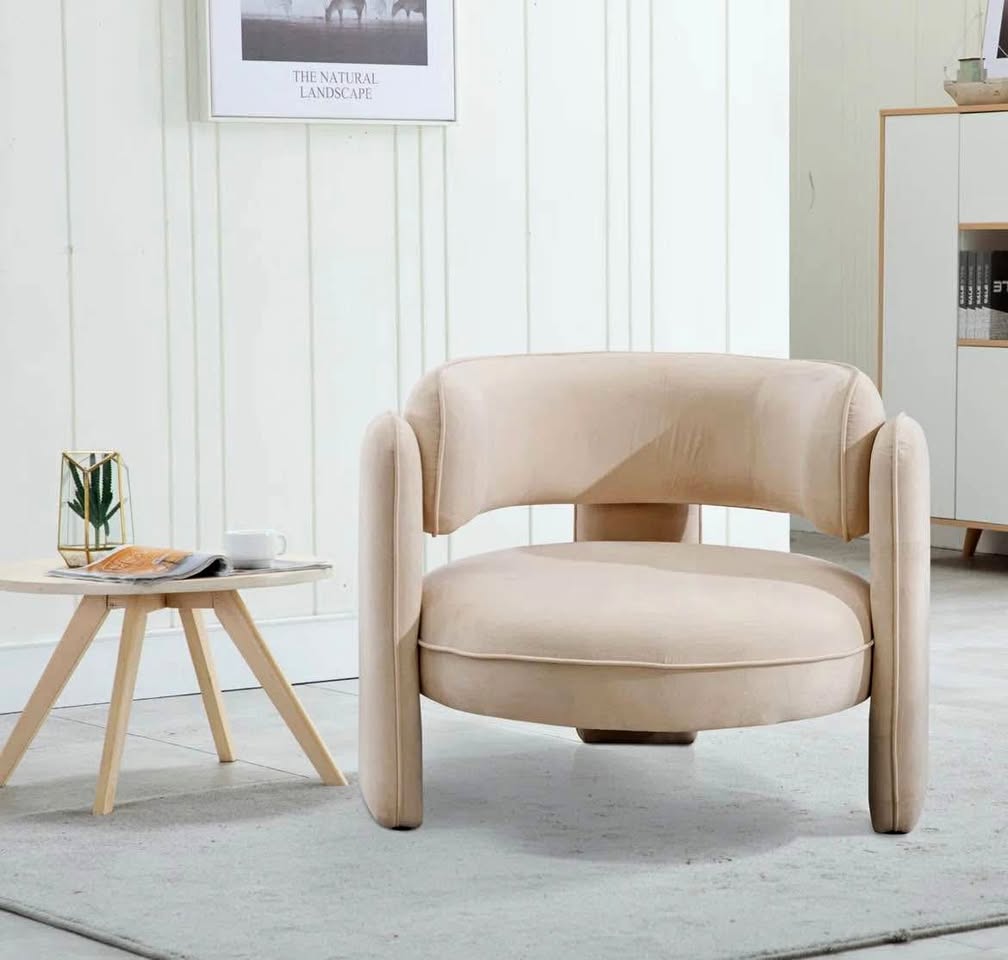 Super Soft Wide 3-Legs Upholstered Accent Chair - photo 2