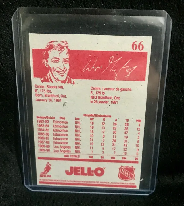 1990-91 Jello Handcut Wayne Gretzky #66 Los Angeles Kings NHL image indicator(2)