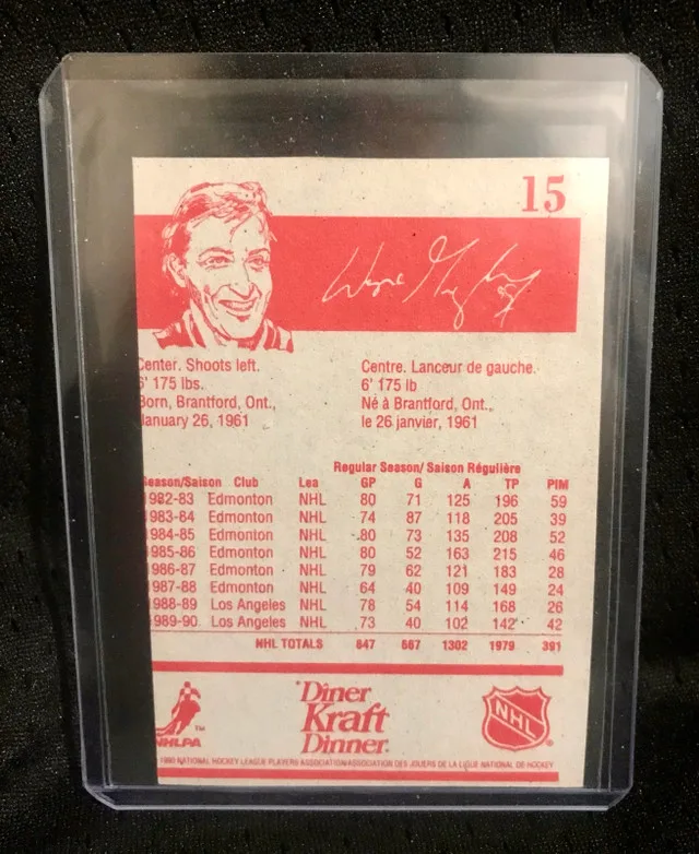 1990-91 Kraft Dinner #15 Wayne Gretzky Kings NHL image indicator(2)
