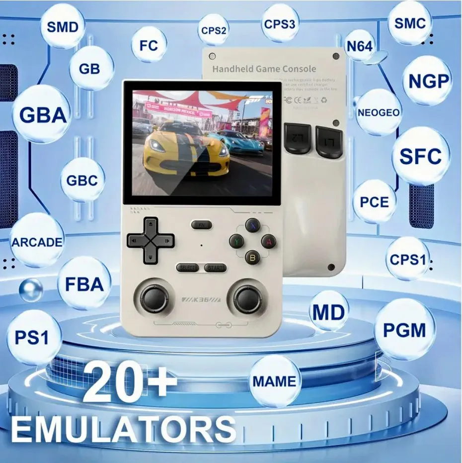 Handheld Game Console K36 64gb 3,5" HD Screen White thumbnail