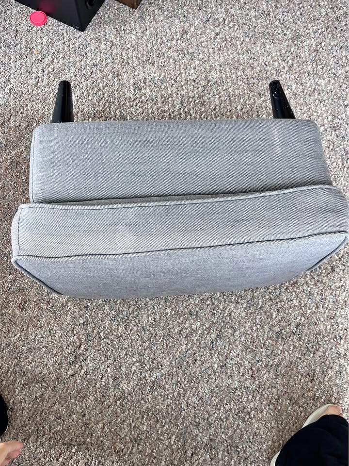 Gray Upholstered Ottoman / Footrest