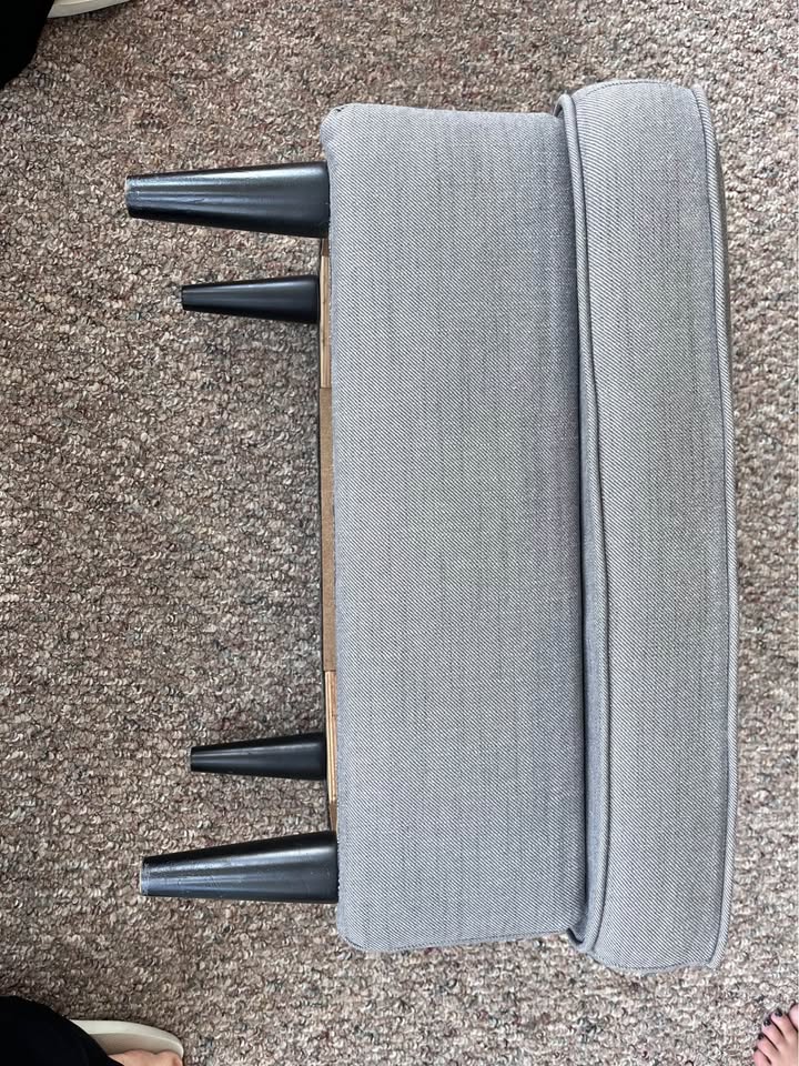 Gray Upholstered Ottoman / Footrest - photo 2