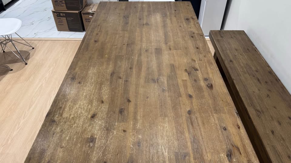 Acacia wood Table and Bench - photo 3