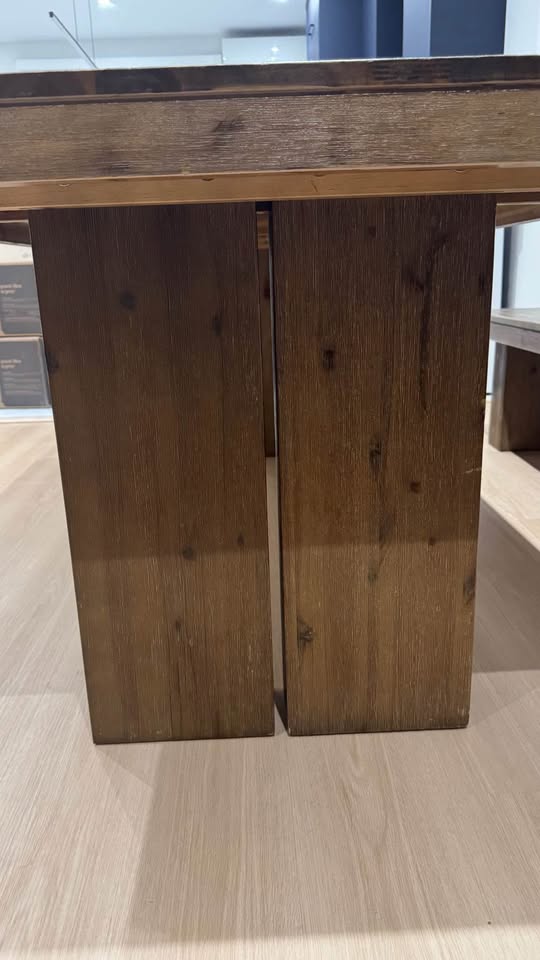 Acacia wood Table and Bench - photo 4