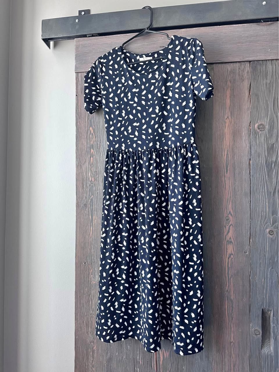Monochrome paint graphic print dress UK 8 / US 4