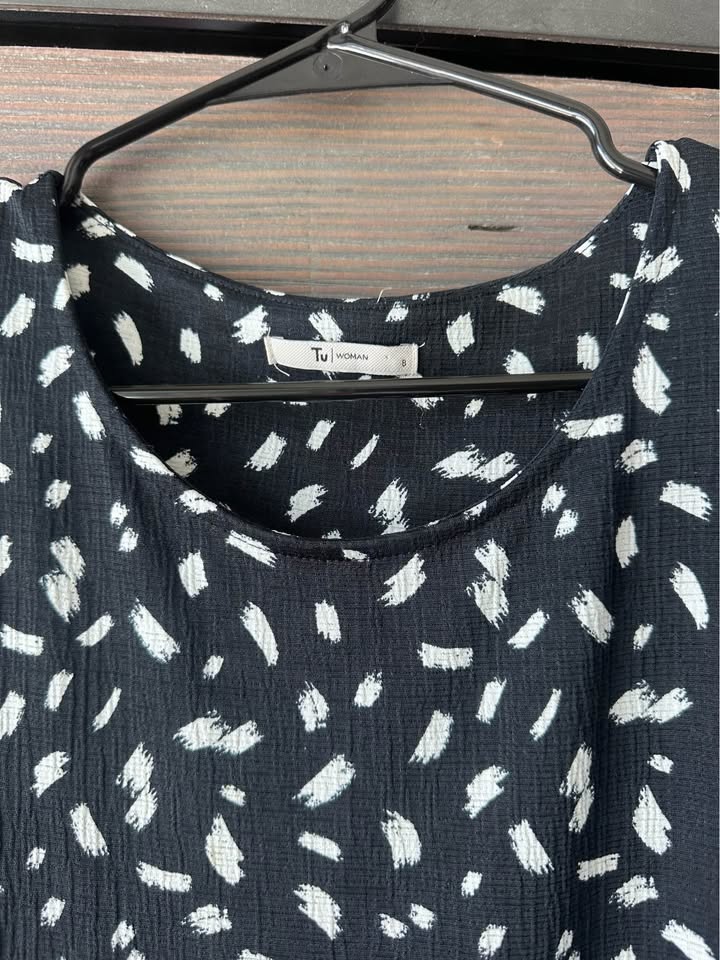 Monochrome paint graphic print dress UK 8 / US 4 - photo 2