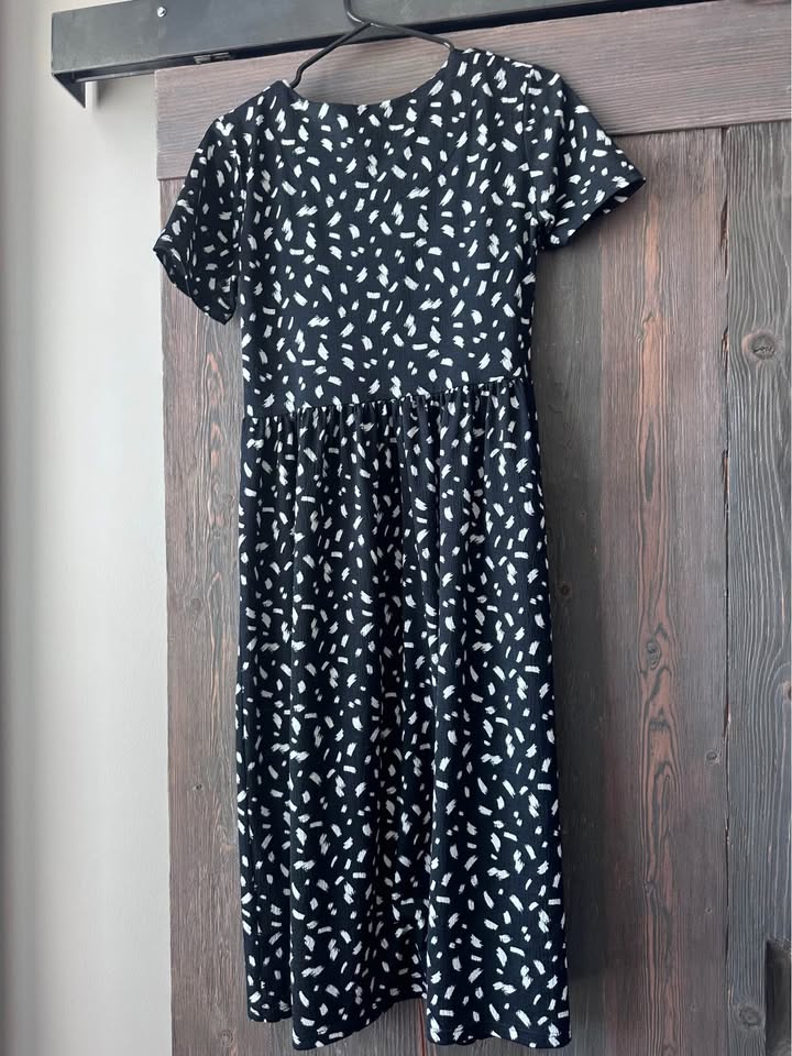 Monochrome paint graphic print dress UK 8 / US 4 - photo 4