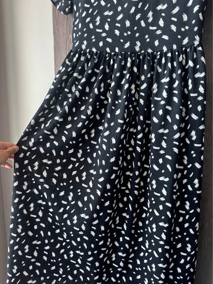 Monochrome paint graphic print dress UK 8 / US 4 - photo 5