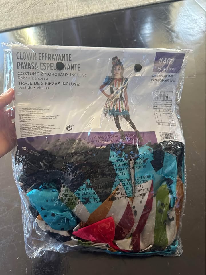 NEW female Creepy clown 14-16yrs Halloween costume - photo 2