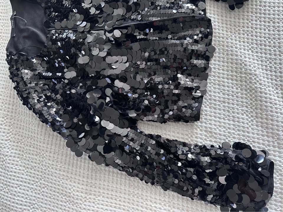 Black sequin open cardigan - photo 2