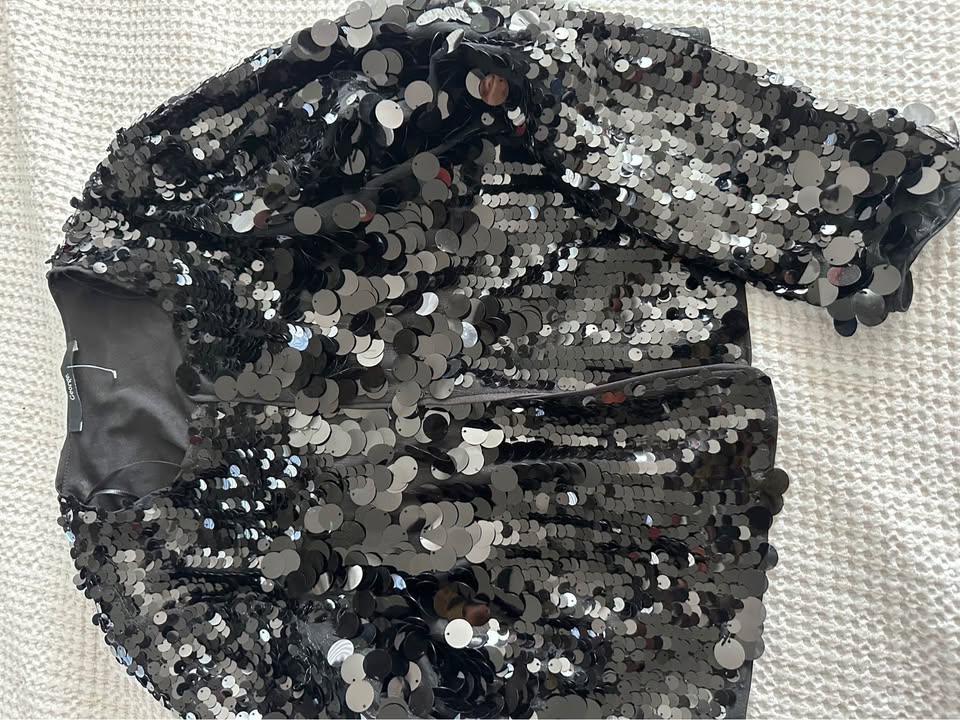 Black sequin open cardigan - photo 3
