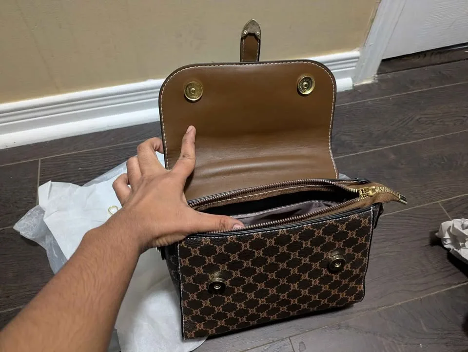 Brand new luxury and stylish brown women hand bag image indicator(9)