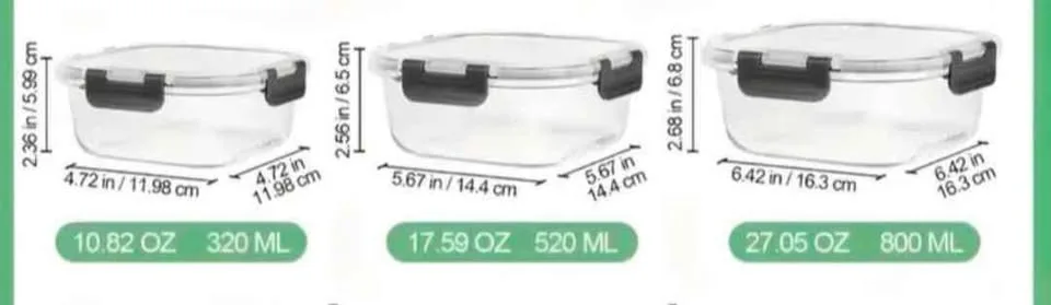 Brand new 4pc airtight glass food storage containers image indicator(6)