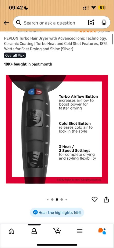 REVLON Turbo Hair Dryer (with box, available on November 22nd) - photo 3