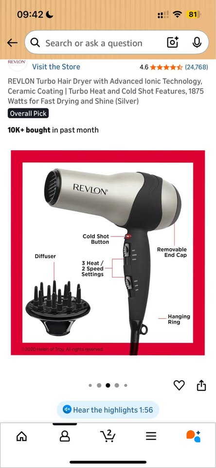 REVLON Turbo Hair Dryer (with box, available on November 22nd) - photo 4