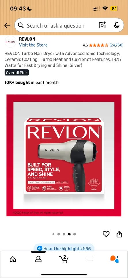 REVLON Turbo Hair Dryer (with box, available on November 22nd) - photo 5
