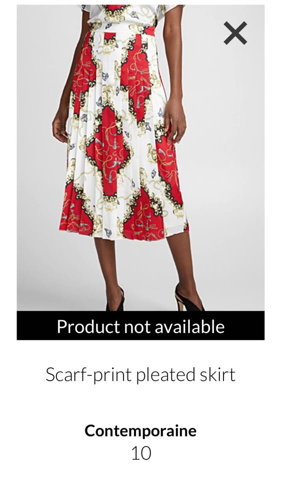 Scarf-print pleated skirt - size 10 - photo 3