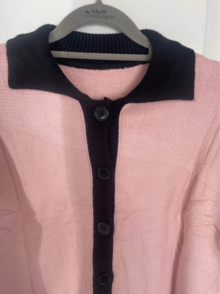 Pink and Black Knit Cardigan - Large - photo 2