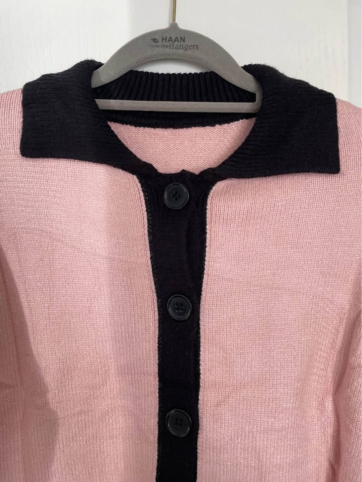 Pink and Black Knit Cardigan - Large - photo 3