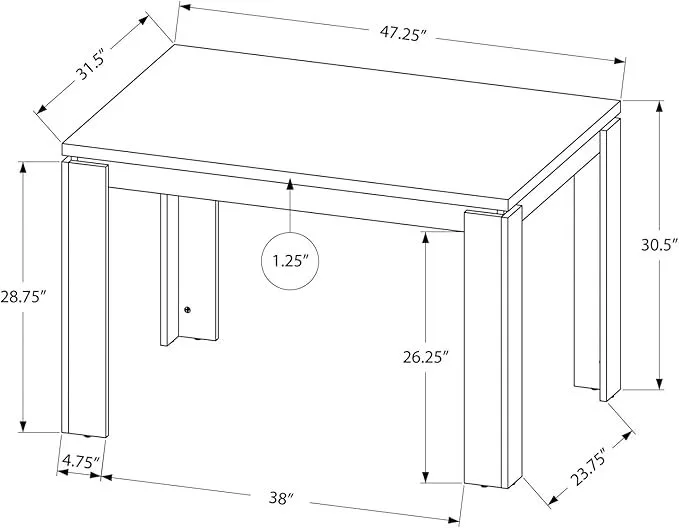 Monarch Dining Table 48" Rectangular image indicator(2)