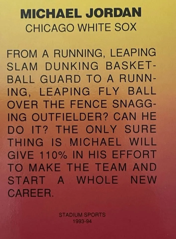 Michael Jordan Rookie Baseball Card - Rated Rookie image indicator(4)