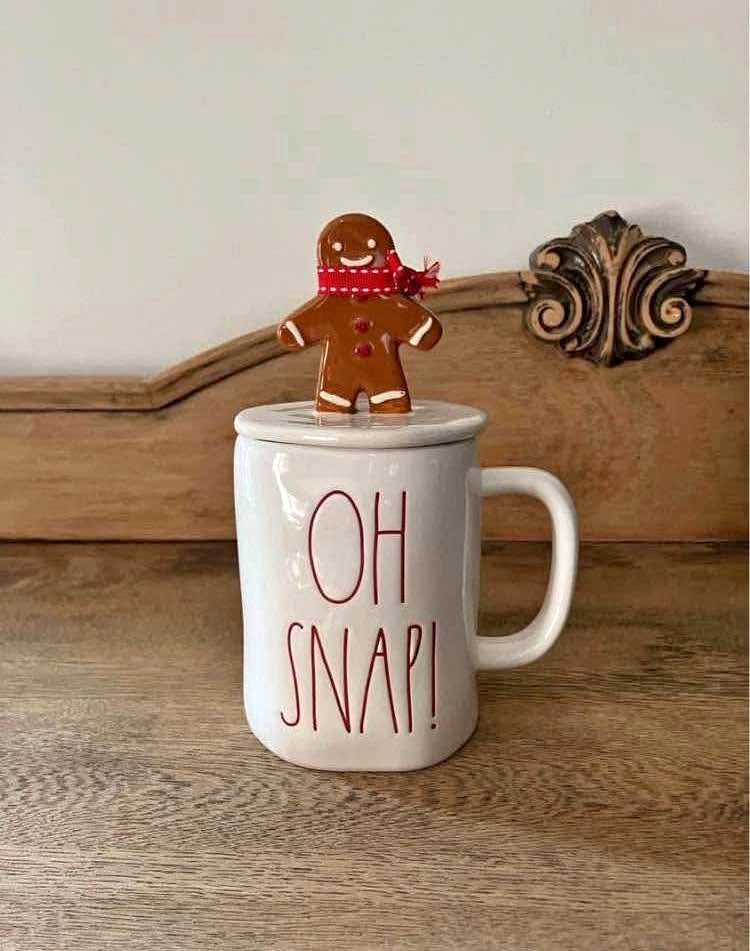 Rae Dunn Christmas Oh Snap Topper Mug
