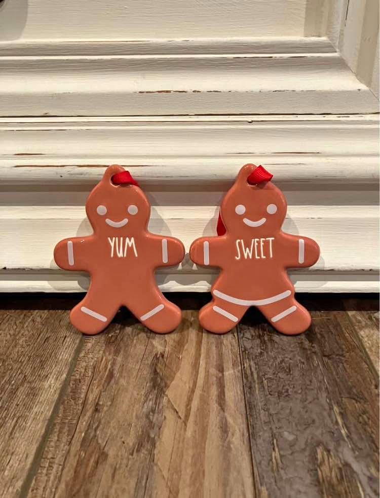 Rae Dunn Gingerbread Men Christmas Ornaments