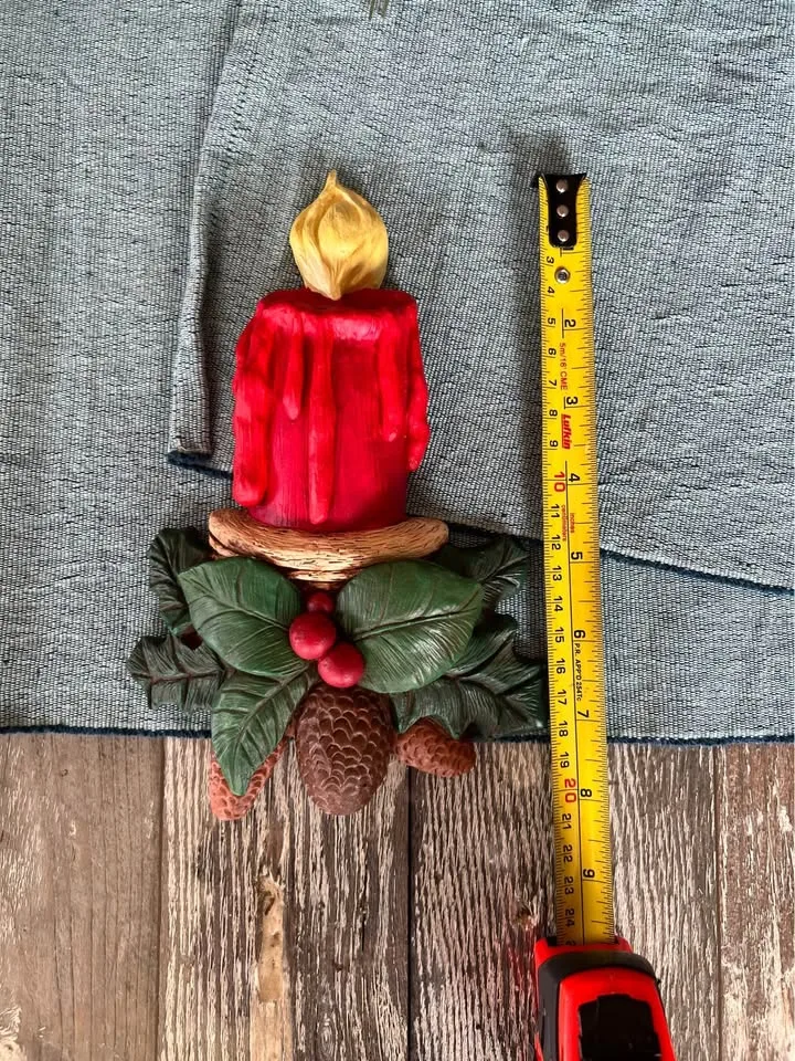 Christmas Candles Set of 5 Vintage Wall Mount Hanging image indicator(7)