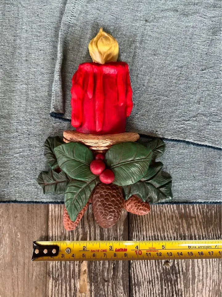 Christmas Candles Set of 5 Vintage Wall Mount Hanging image indicator(8)