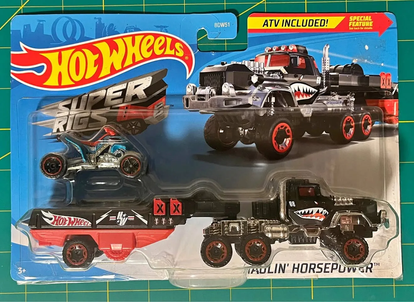 Hot Wheels Haulin’ Horsepower Truck + ATV (Open Box)