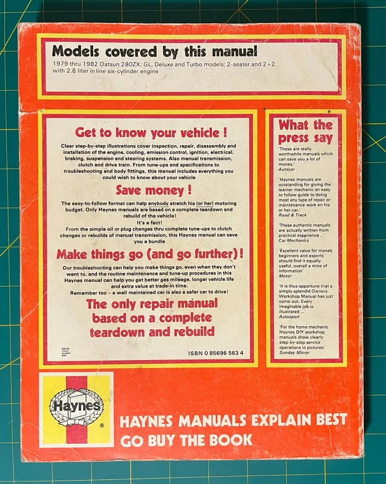 Datsun 280ZX Haynes Manual 1979–1982 image indicator(2)