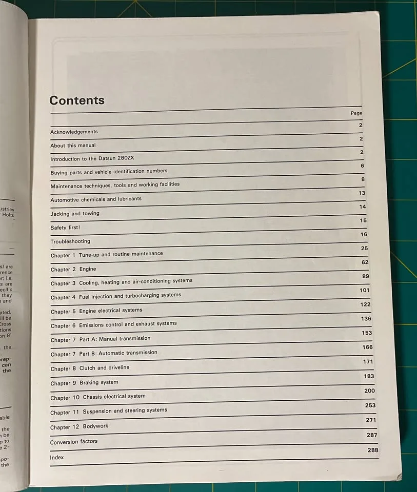 Datsun 280ZX Haynes Manual 1979–1982 image indicator(4)