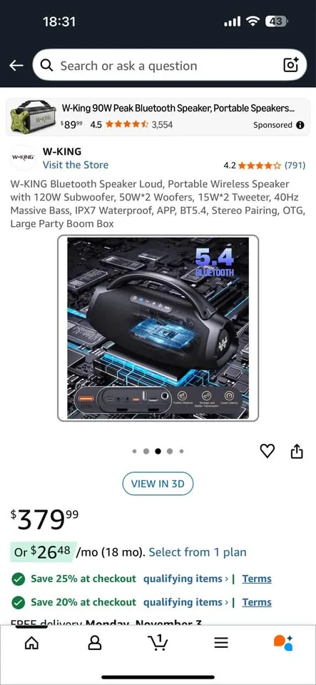 W-KING Bluetooth Speaker Loud image indicator(3)