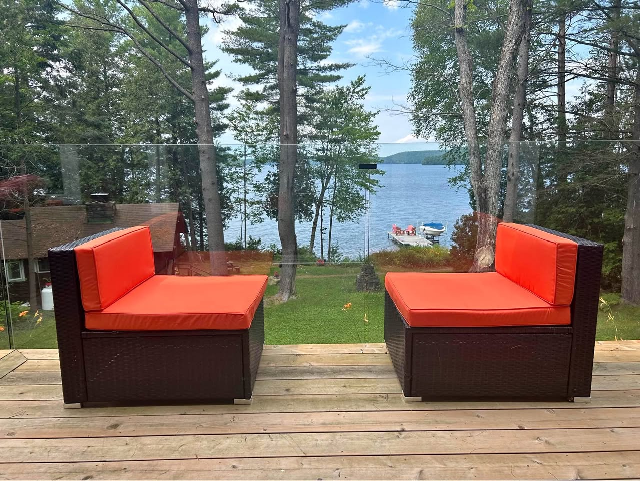 Bright Orange Outsunny Patio REPLACEMENT CUSHIONS