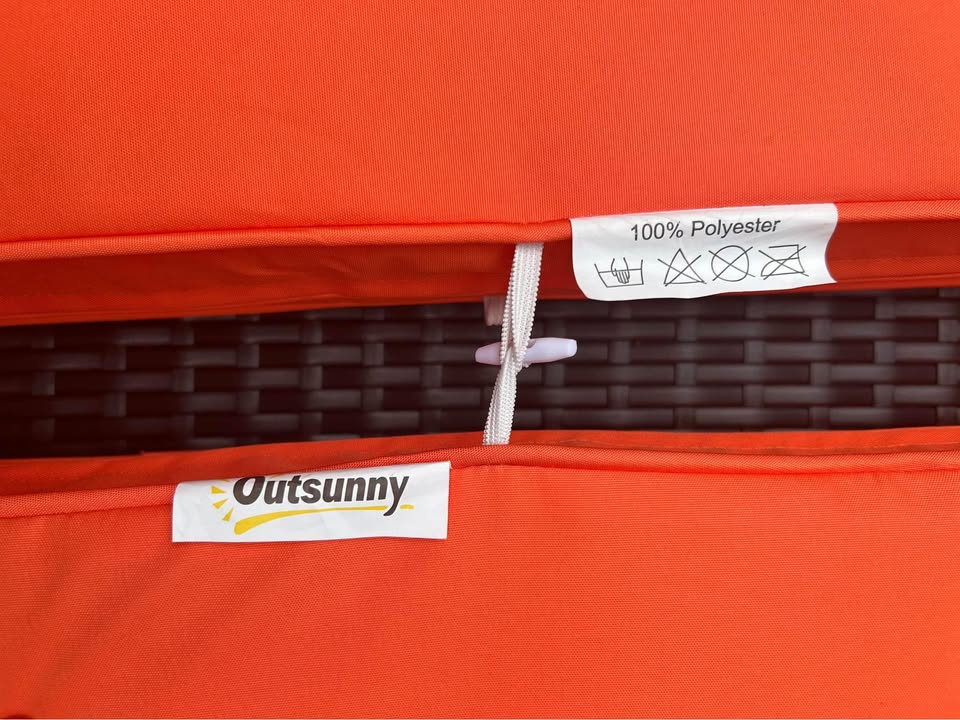Bright Orange Outsunny Patio REPLACEMENT CUSHIONS - photo 3