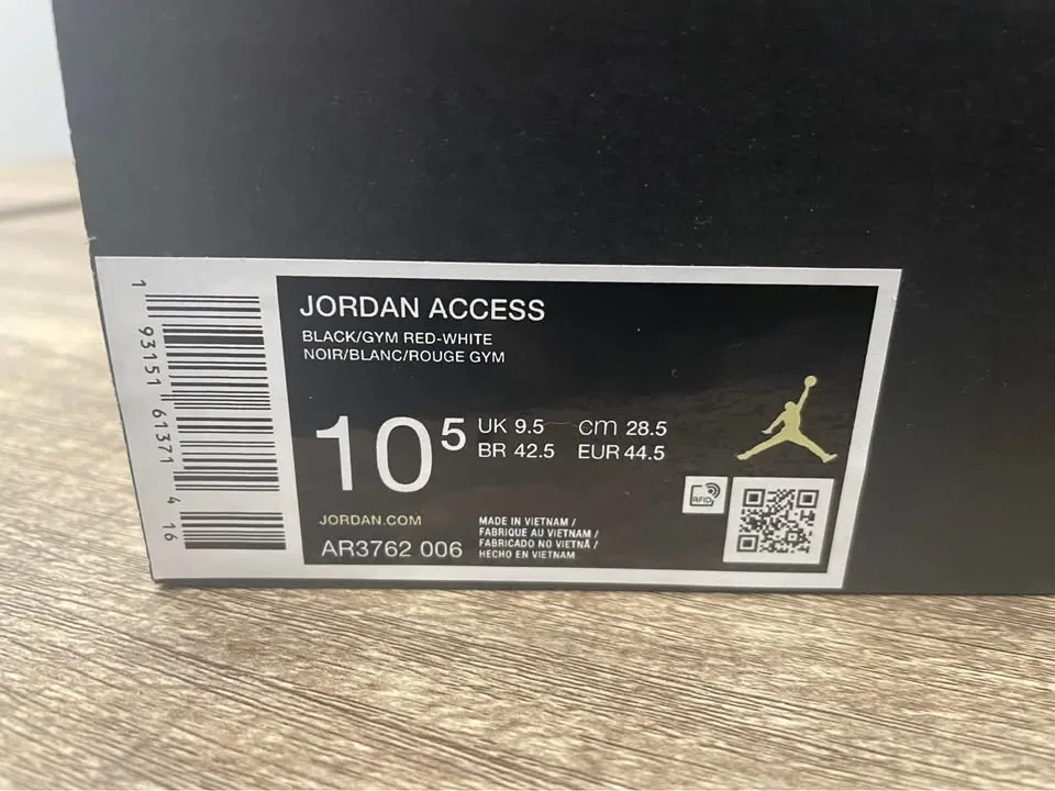 Jordan Access Black Gym Red White Size 10.5 image indicator(5)